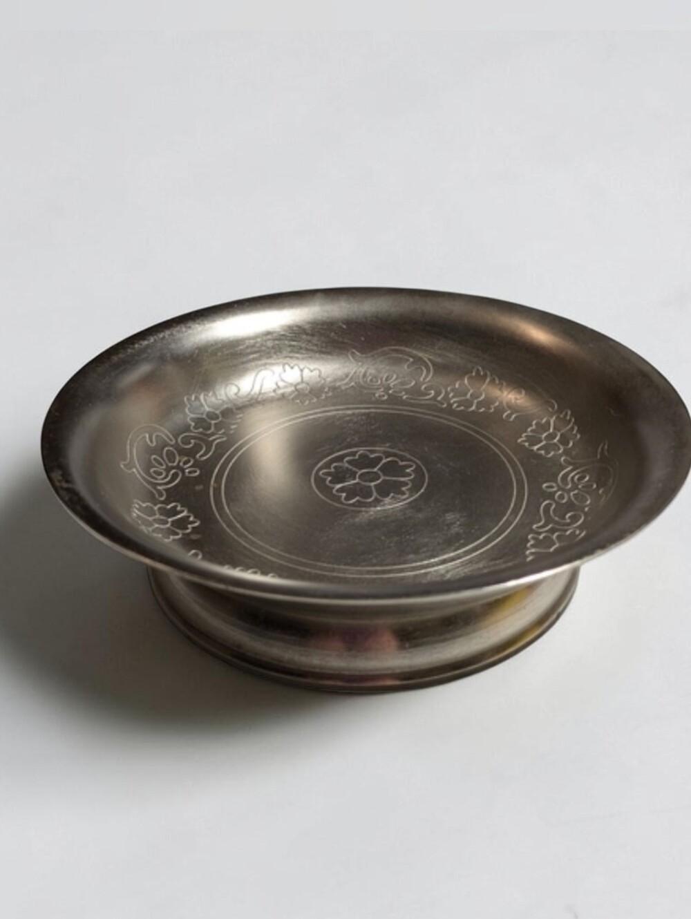 Laura Ashley Pewter Floral Pillar Candle Holder